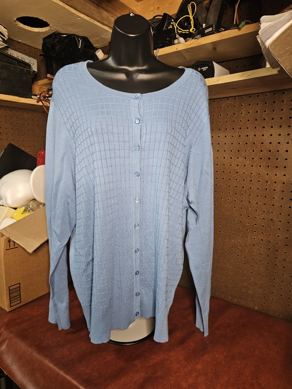 Charter Club Button up Sweater NWT Light Blue 3x